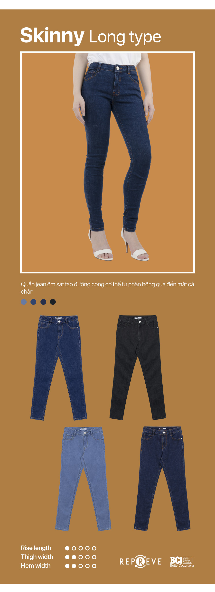 Quần Jeans Nữ Ôm Phom Dài
