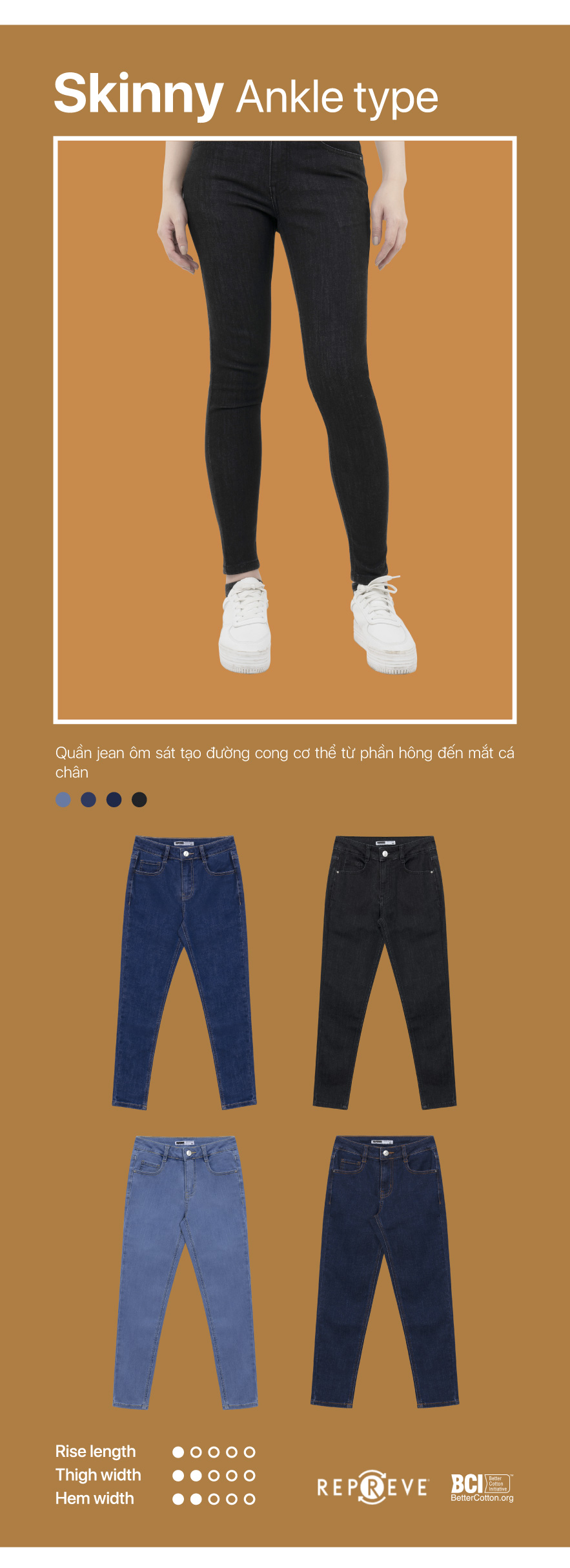 Quần Jeans Nữ Ôm Phom Lửng