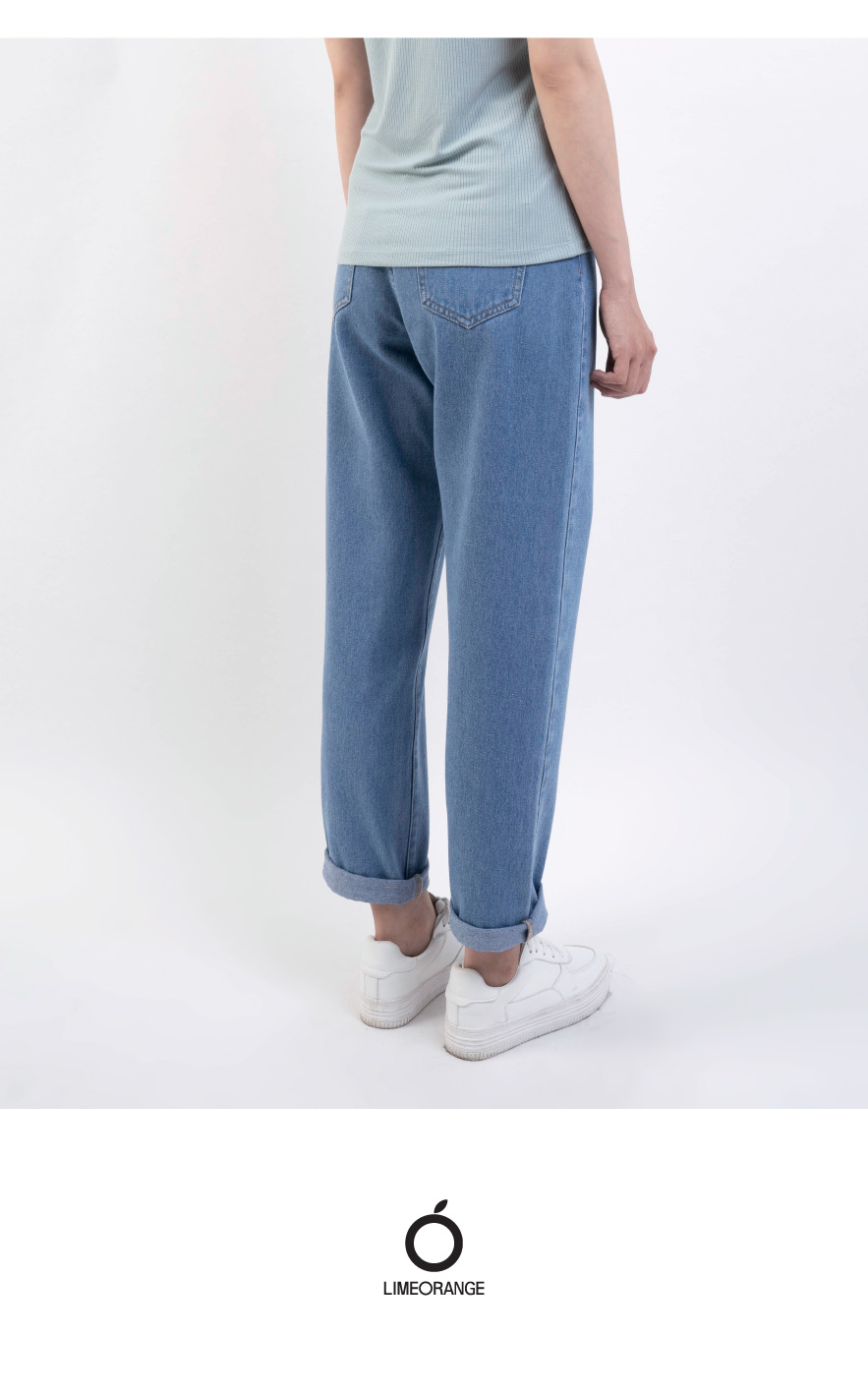 Quần Jeans Lưng Cao Ống Suông